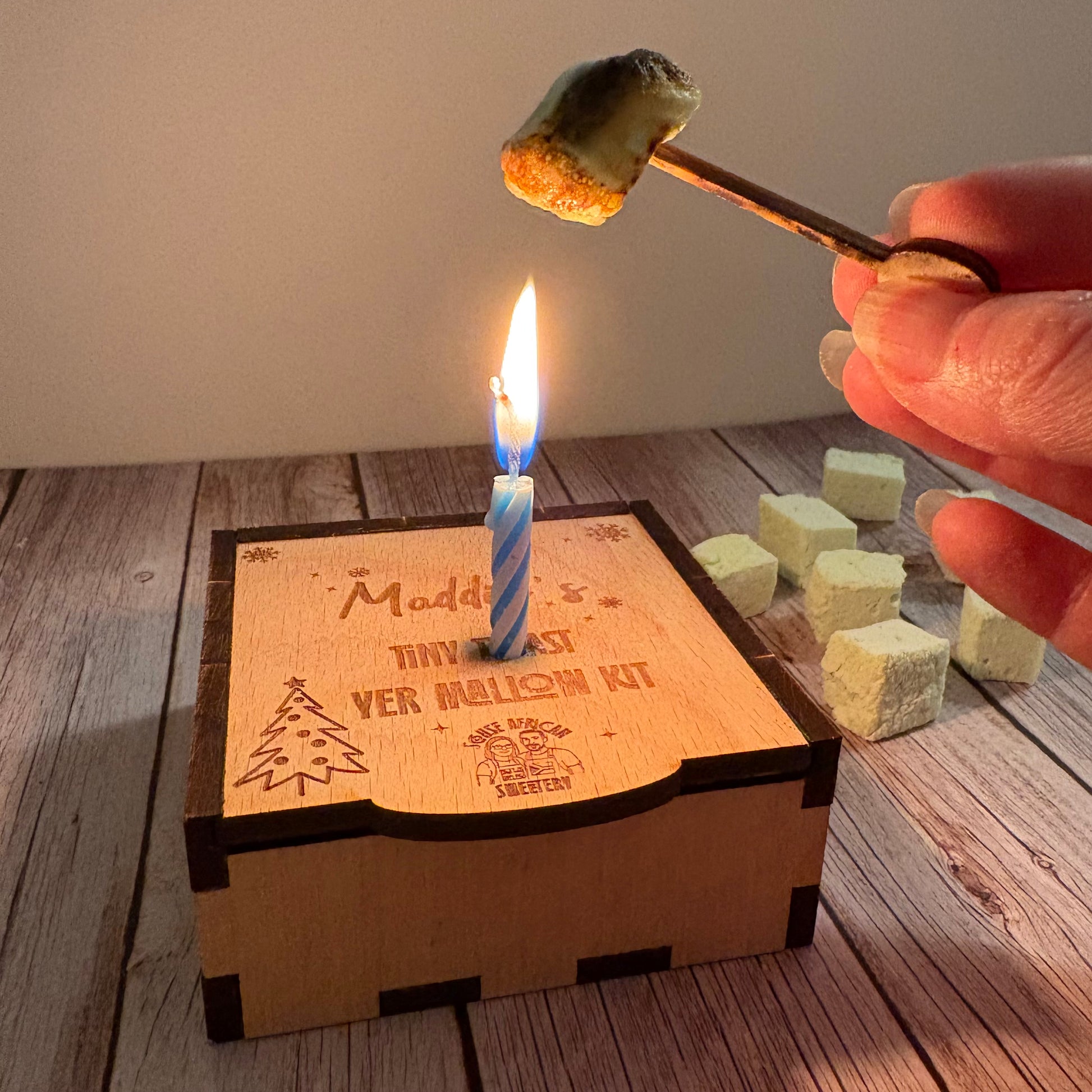 Personalised Tiny Toast Yer Mallow Kit | Mini Christmas Toasting Box