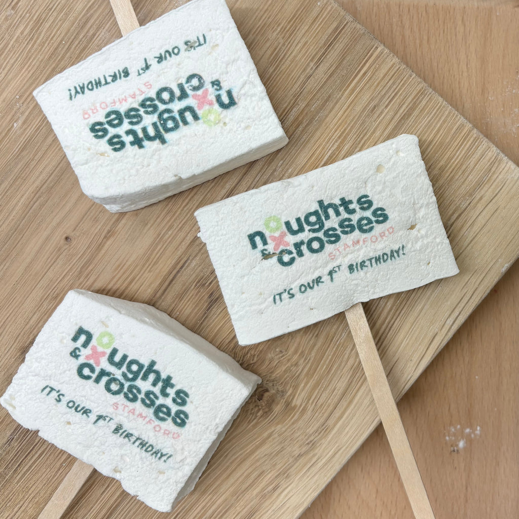 Personalised Marshmallow Sticks – Custom Logo & Photo Treats