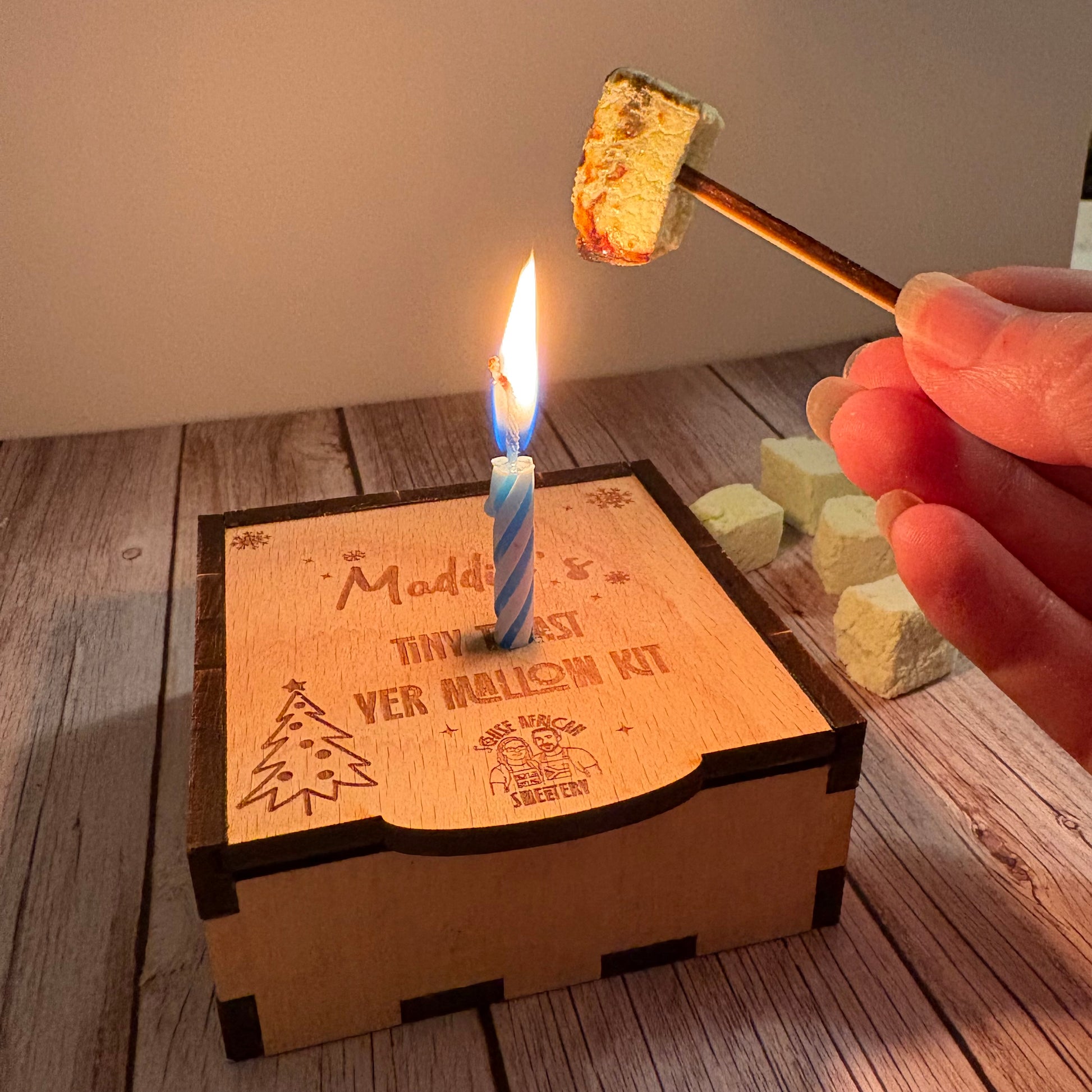 Personalised Tiny Toast Yer Mallow Kit | Mini Christmas Toasting Box
