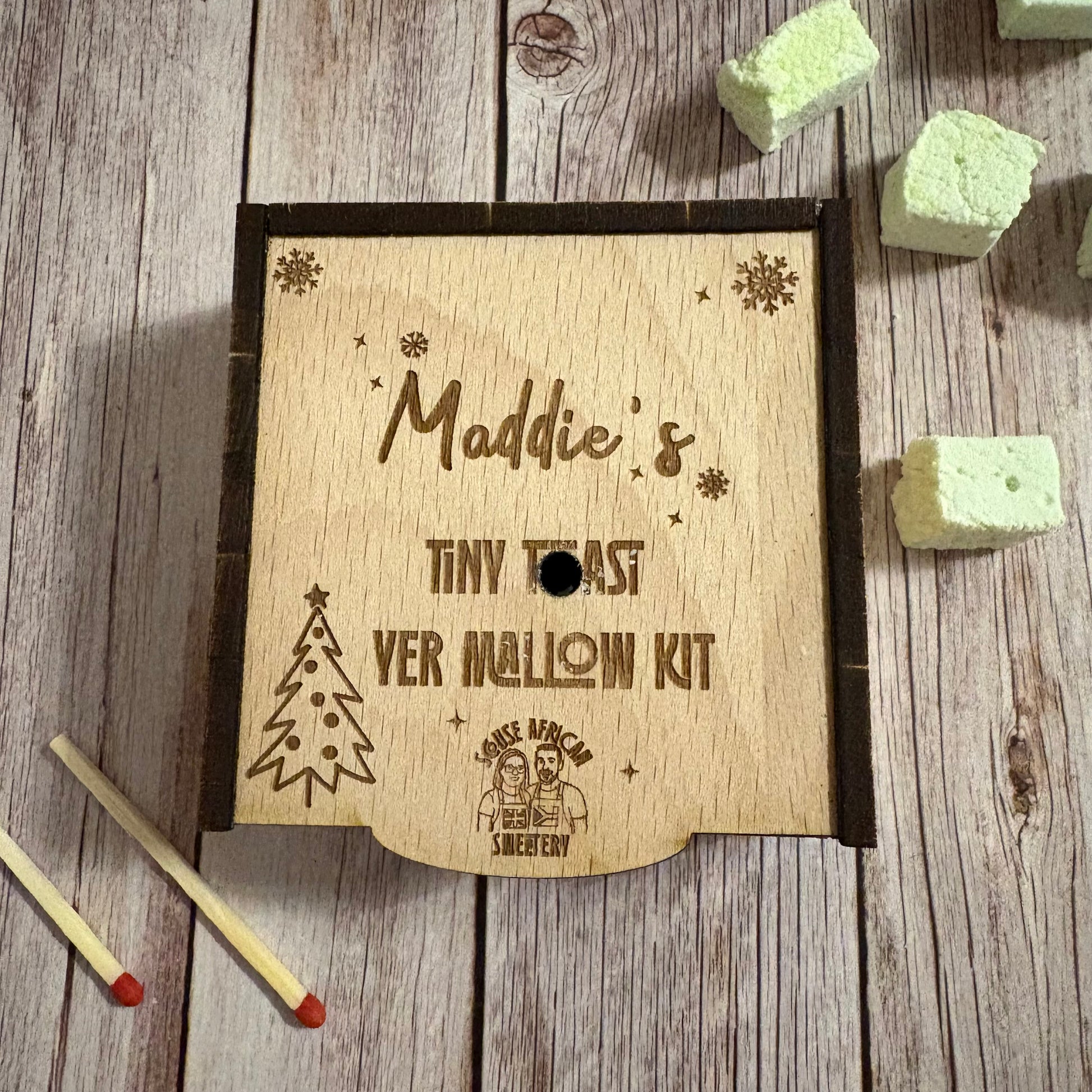 Personalised Tiny Toast Yer Mallow Kit | Mini Christmas Toasting Box