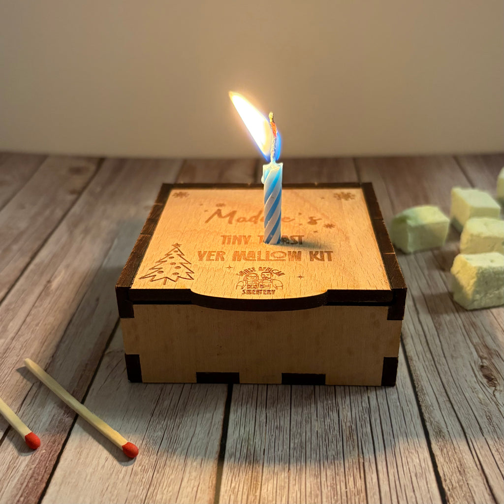 Personalised Tiny Toast Yer Mallow Kit | Mini Christmas Toasting Box