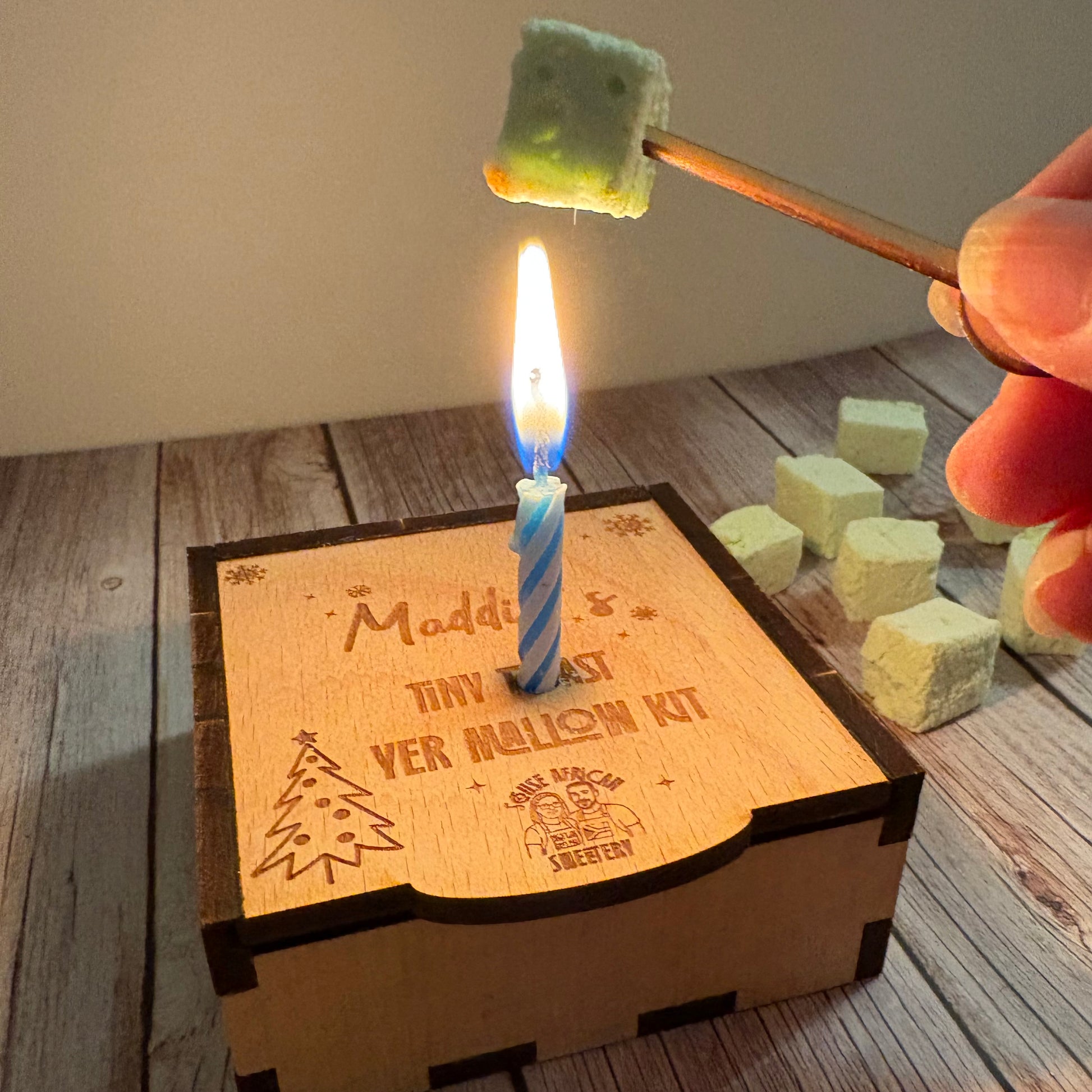 Personalised Tiny Toast Yer Mallow Kit | Mini Christmas Toasting Box