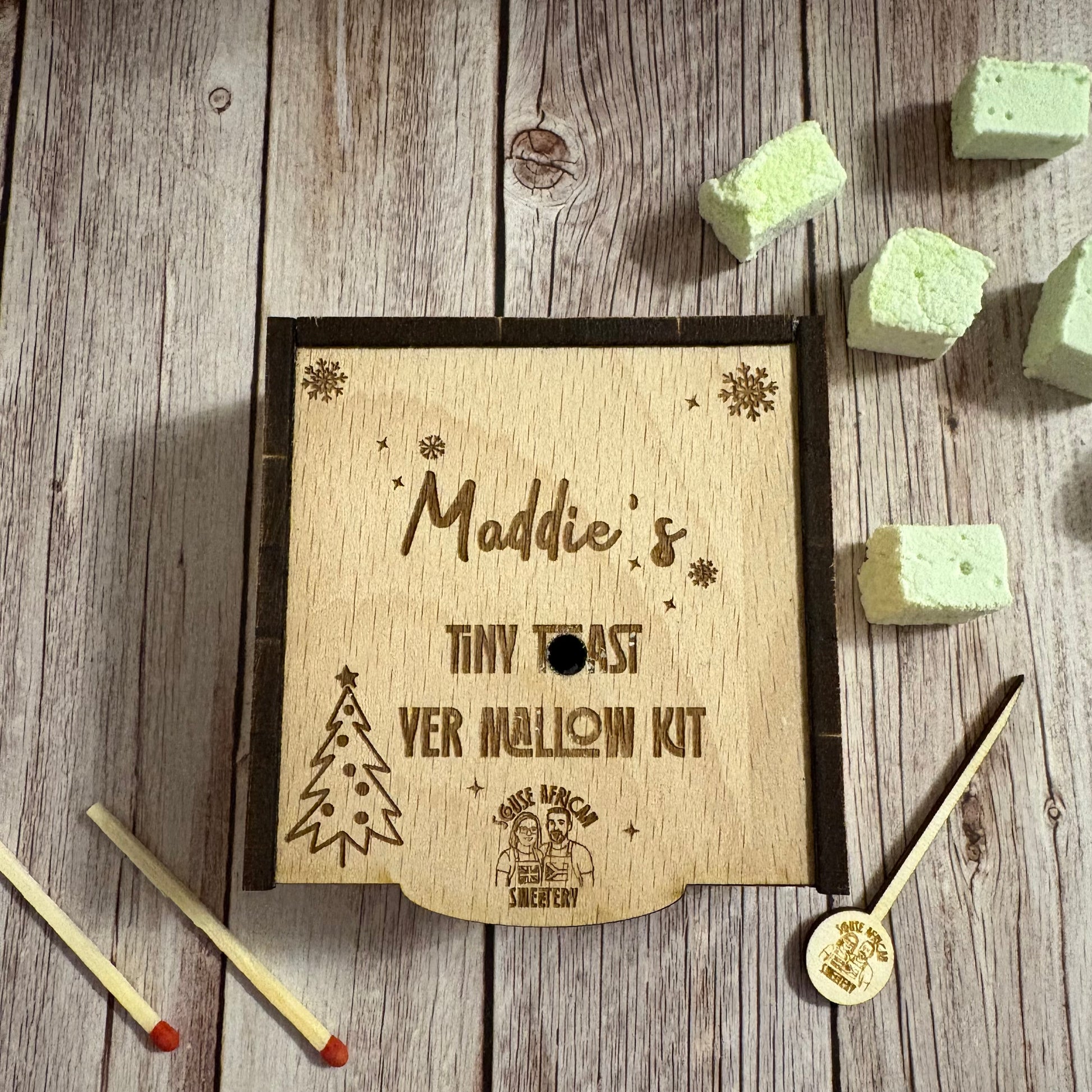 Personalised Tiny Toast Yer Mallow Kit | Mini Christmas Toasting Box
