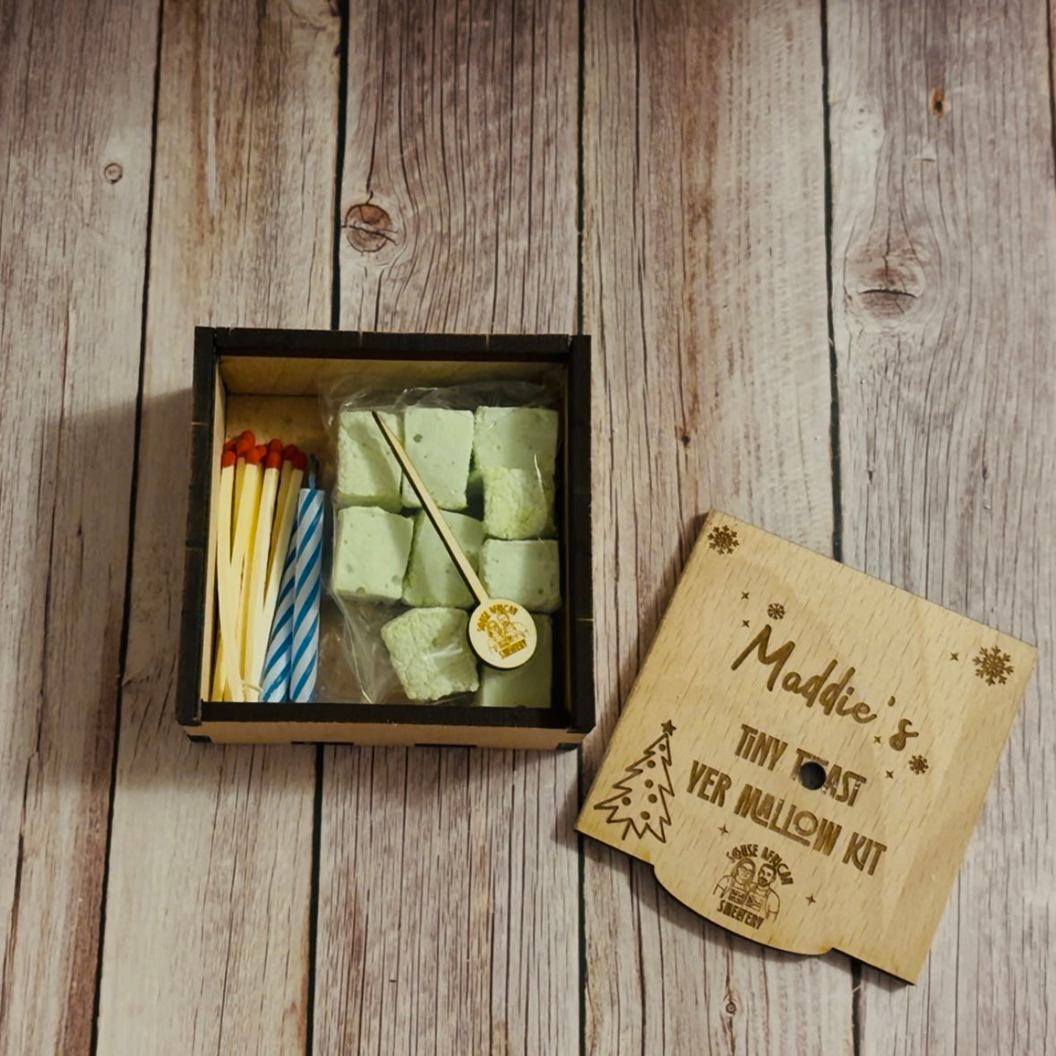 Personalised Tiny Toast Yer Mallow Kit | Mini Christmas Toasting Box