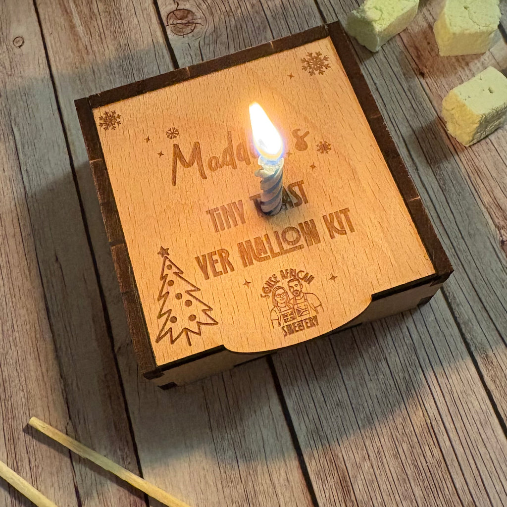 Personalised Tiny Toast Yer Mallow Kit | Mini Christmas Toasting Box