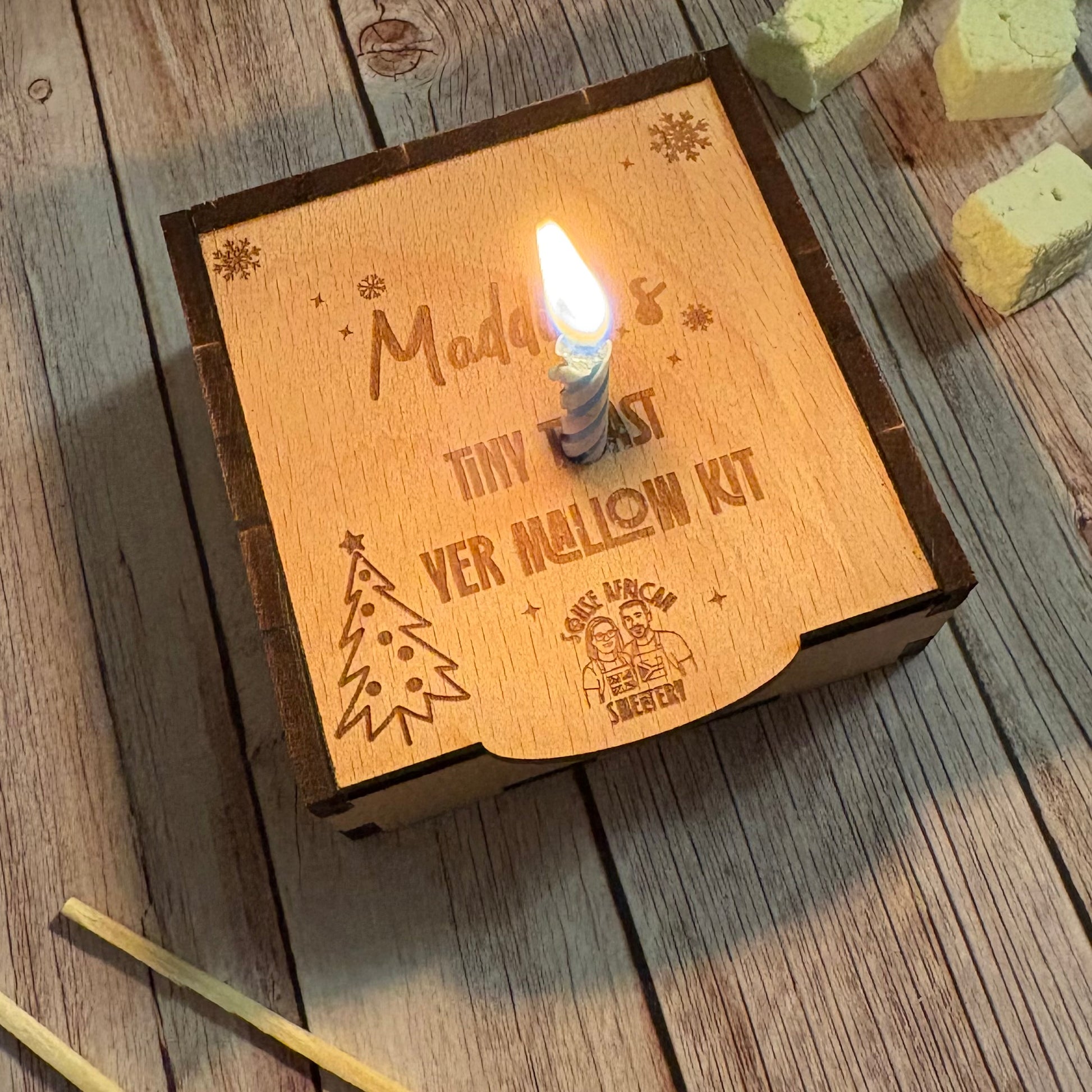 Personalised Tiny Toast Yer Mallow Kit | Mini Christmas Toasting Box