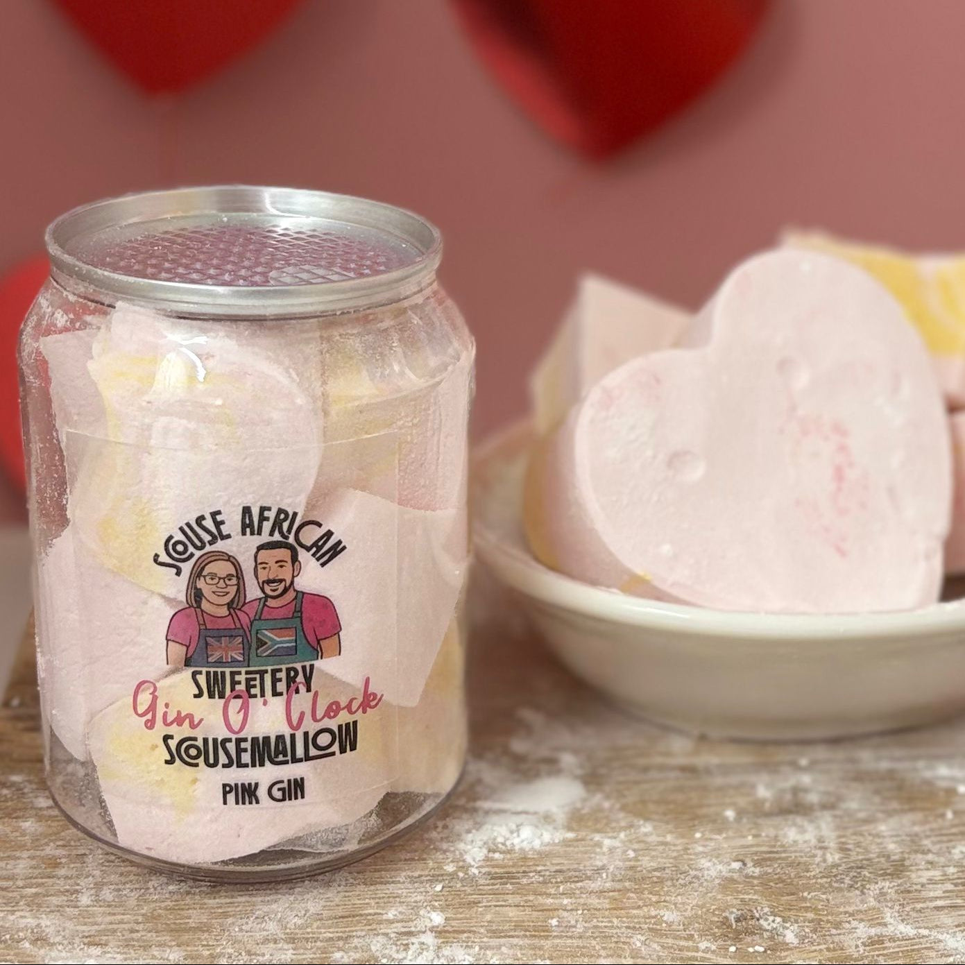 Pink Gin Flavored Gourmet Marshmallow Gift Can | Valentines Gift For Her