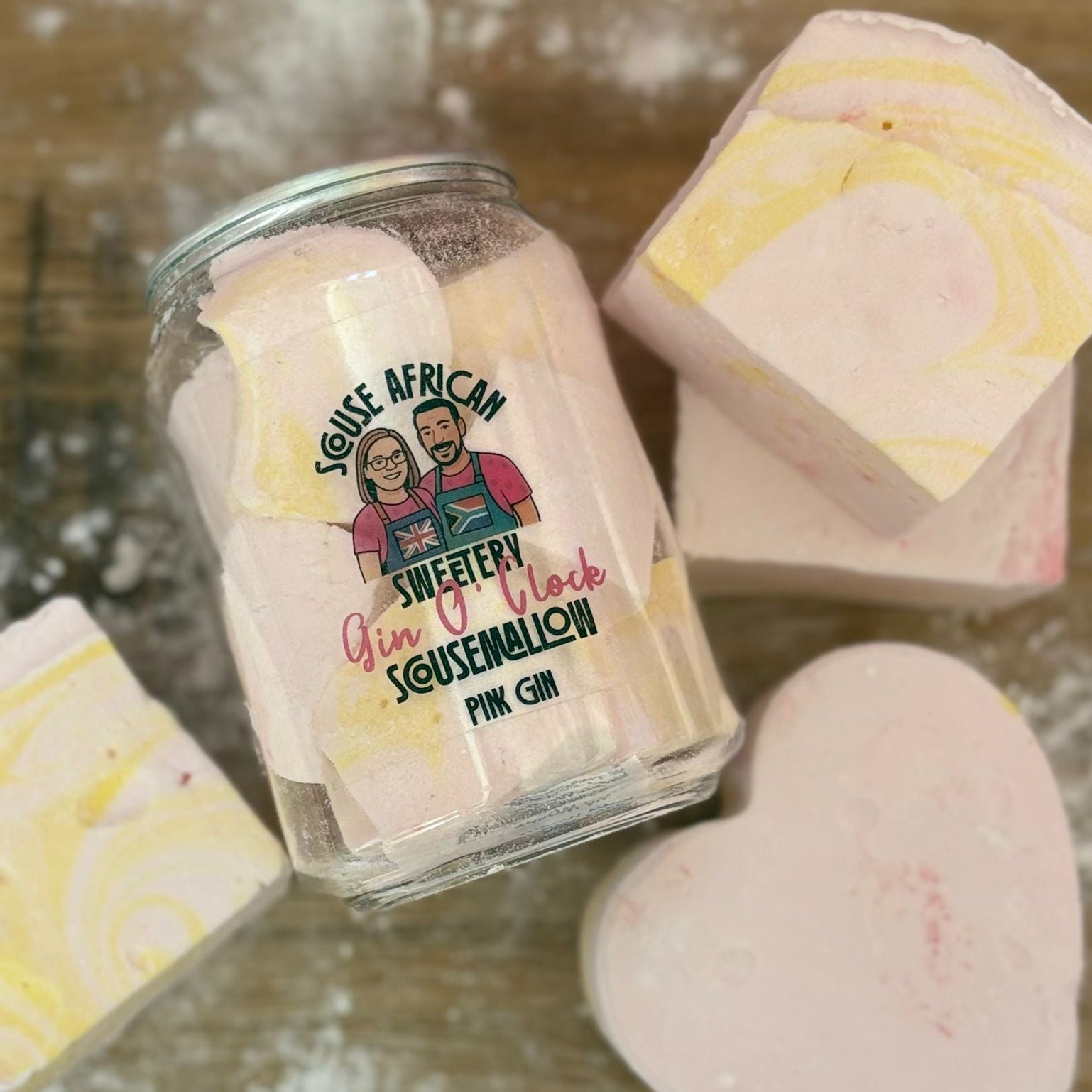 Pink Gin Flavored Gourmet Marshmallow Gift Can | Valentines Gift For Her